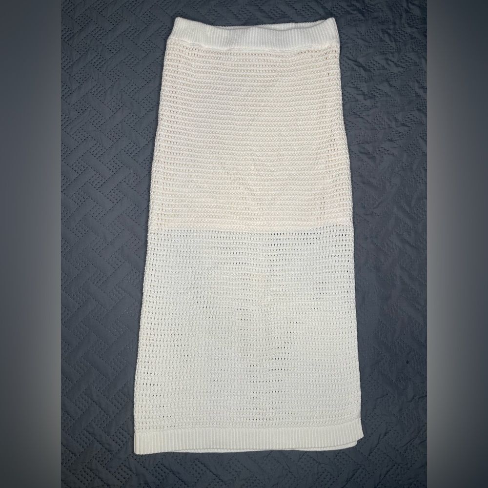Skies Are Blue Cream Crochet Maxi Skirt
